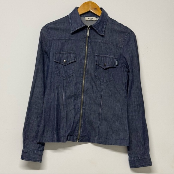 Moschino Chambray Denim Long Sleeve Top - Picture 1 of 7